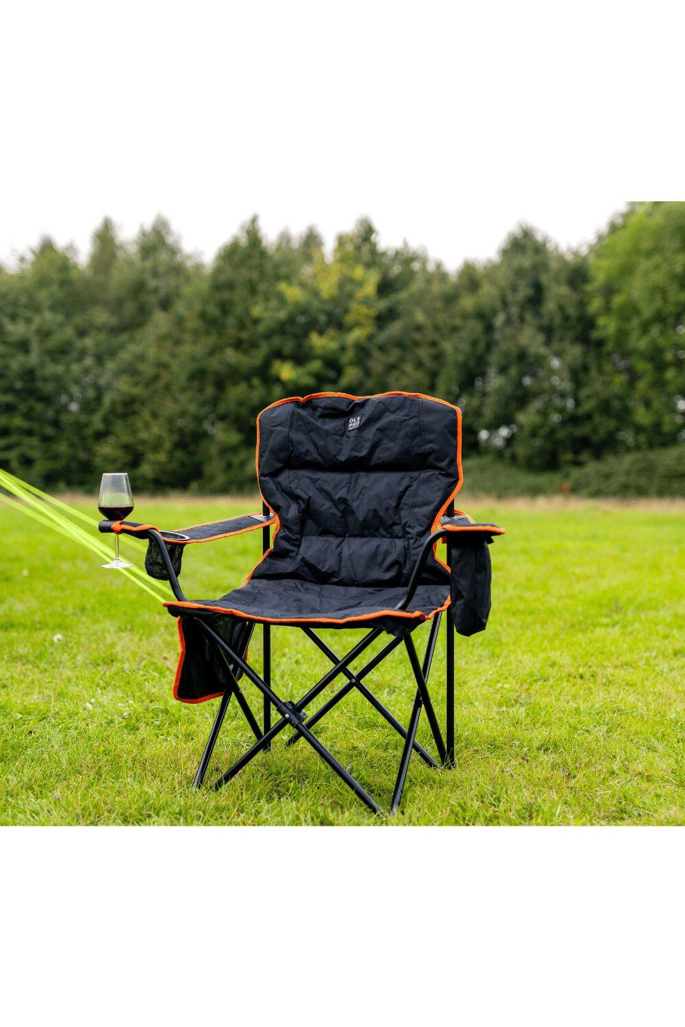 Henwick Padded Folding Camp Chair Orange and Black 2/5