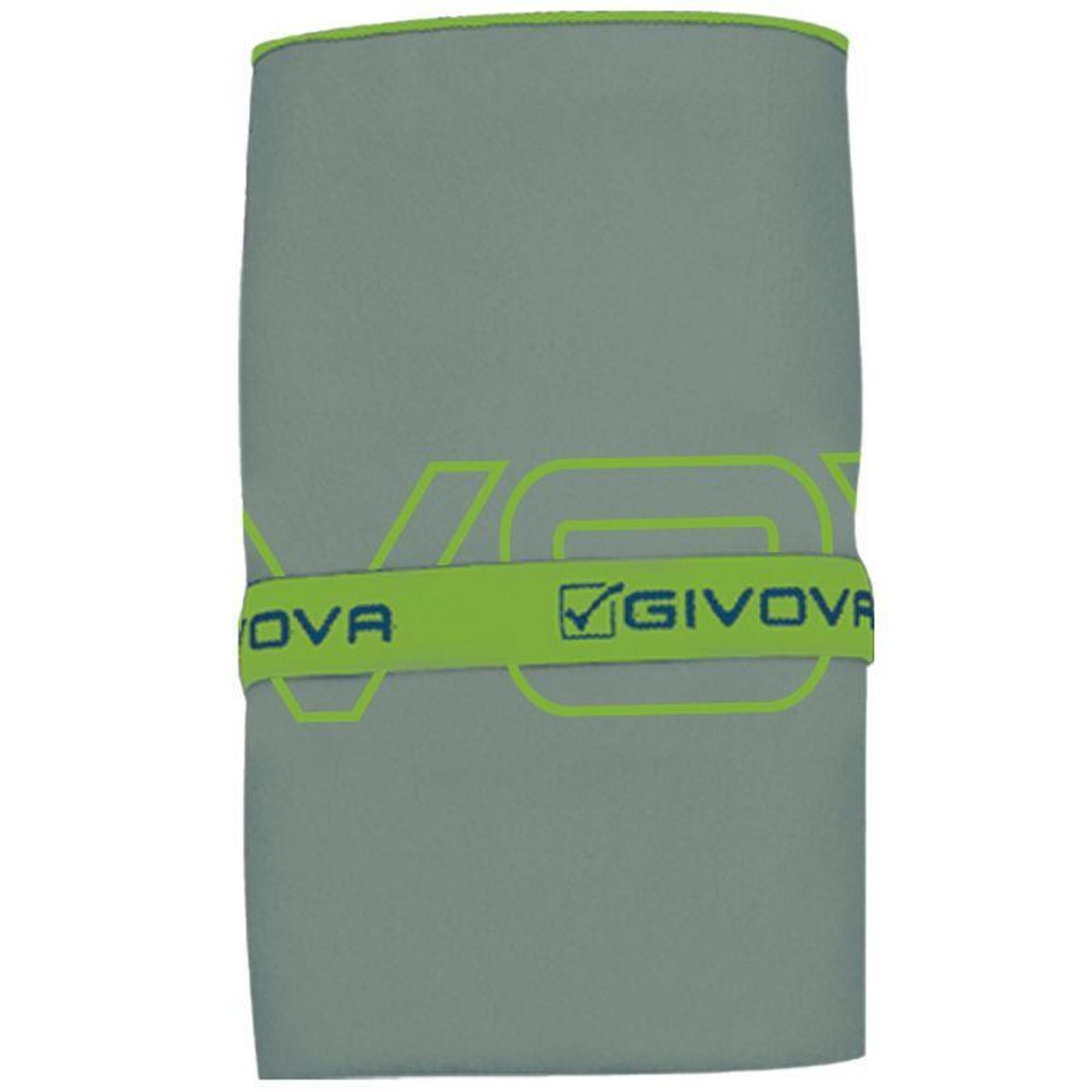 Serviette de bain gris Givova de coton doux pour les athlètes