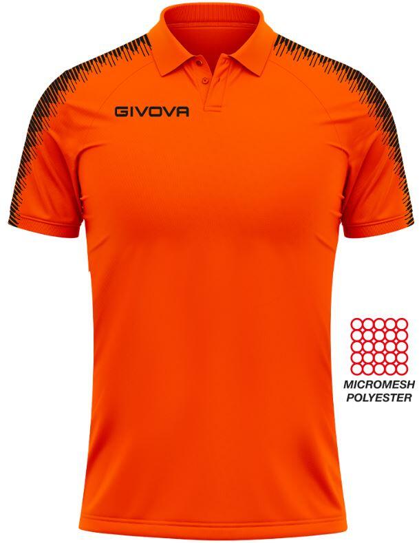 Polo uomo givova arancio fluo/nero 4/5