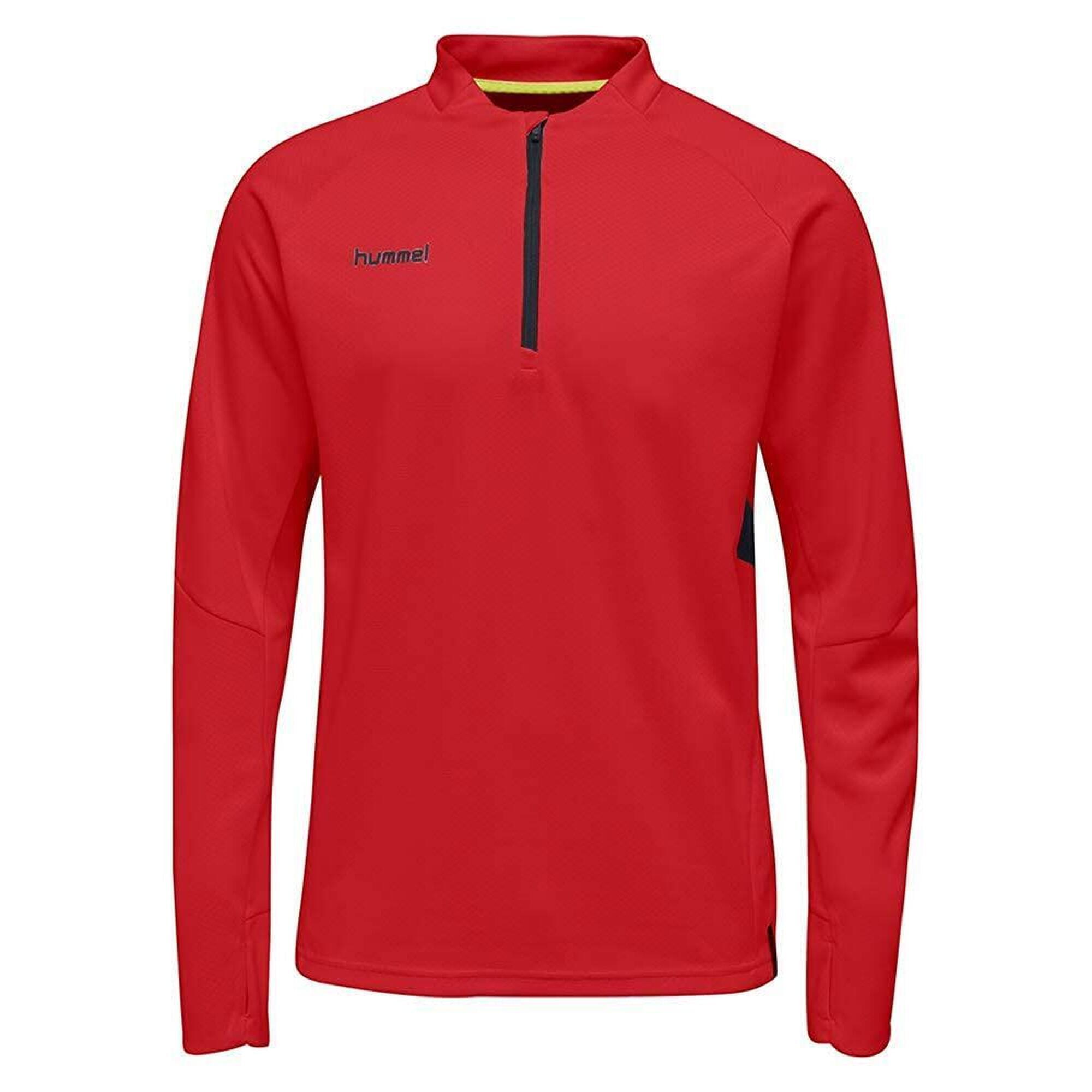 Hummel Tech Move męska bluza z kapturem half-zip, czerwona, M