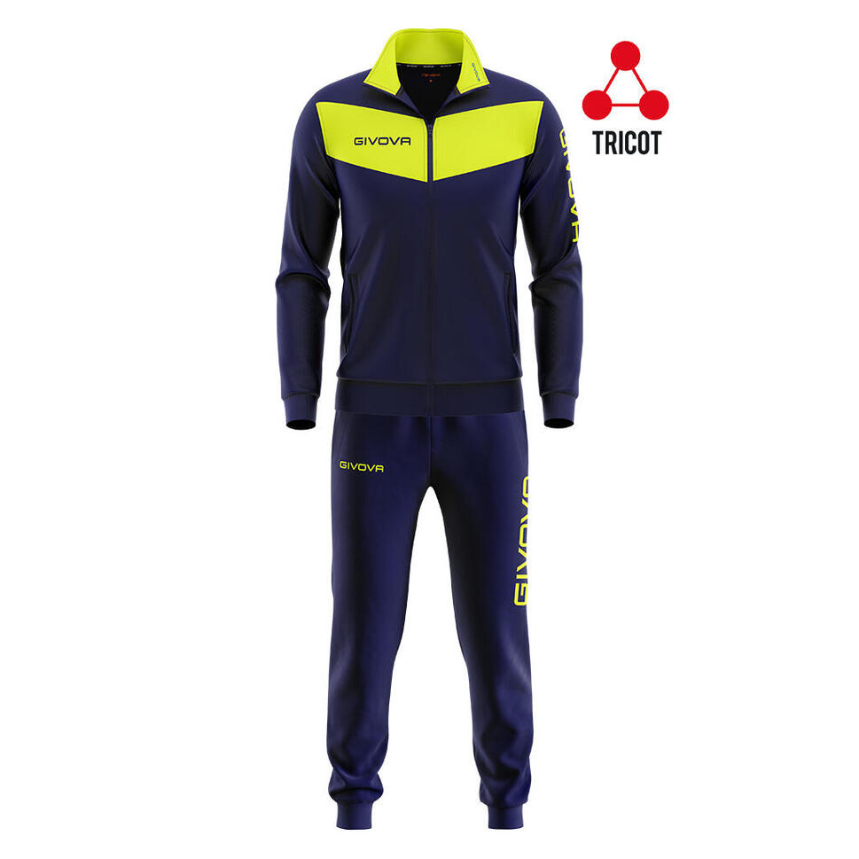 Givova Visa Sportset 3xs - granat/fluo żółty, oddychający i lekki