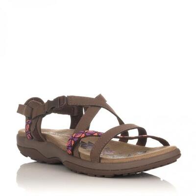 Platte sandalen dames skechers reggae slim bruin