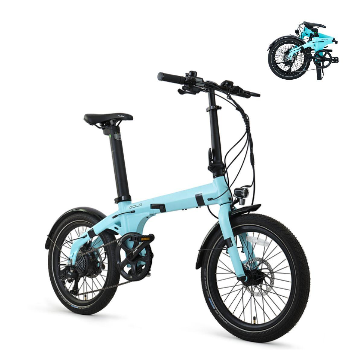 Bicicleta urbana dobrável Eolo Celeste | Rodas de 20" | Bateria 10,4Ah
