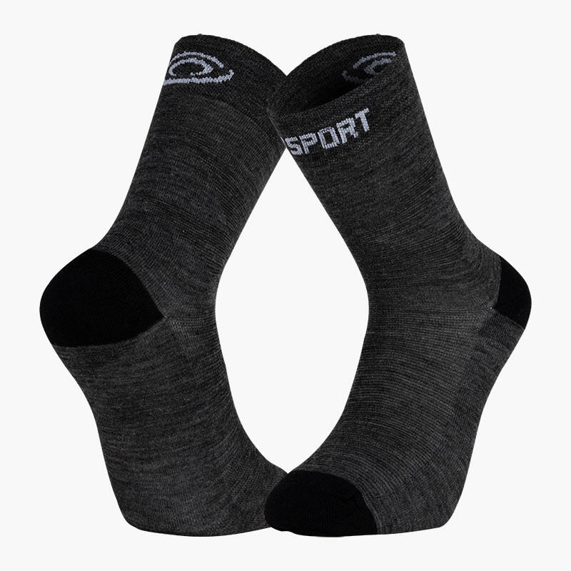 Chaussettes DOUBLE GR HAUTE "MERINOS" Anthracite 1/2