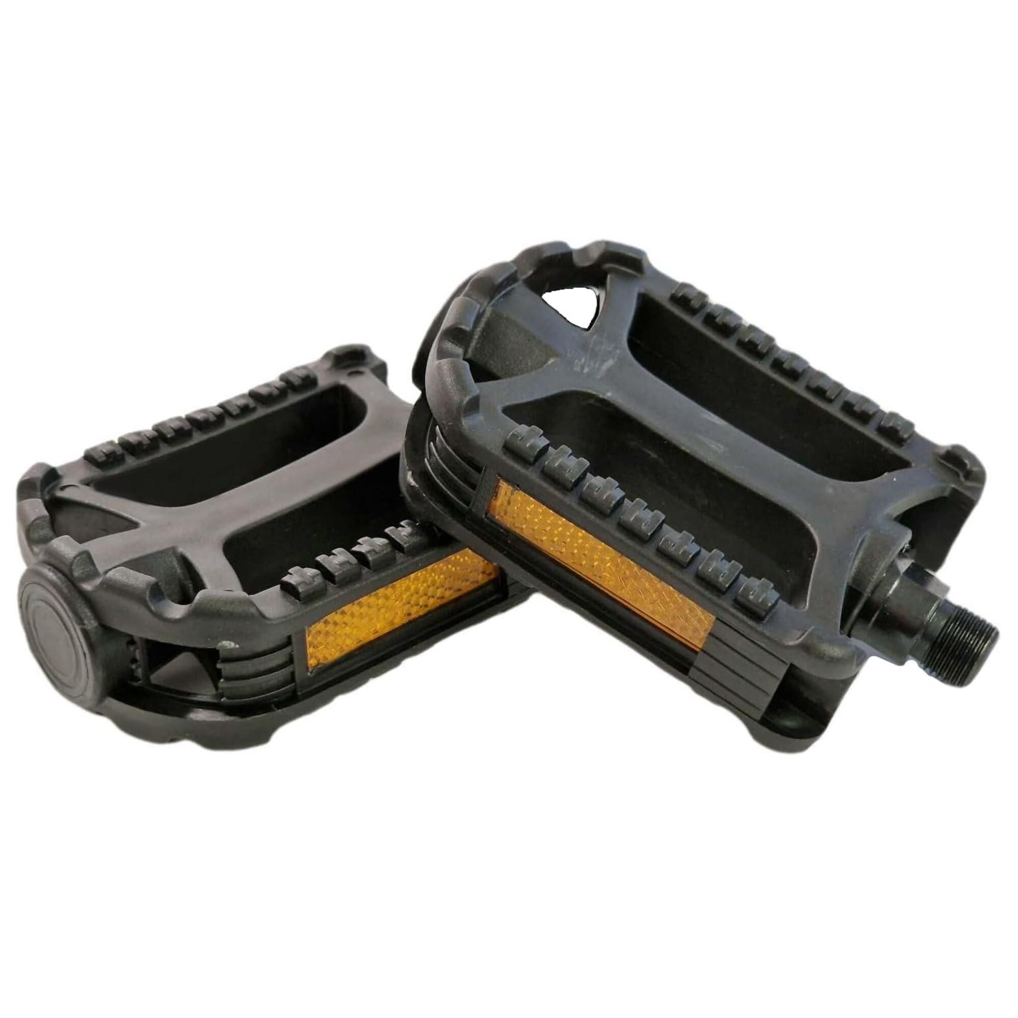M-WAVE Adult 9/16" Resin Bike/Bicycle Pedals Black - Conforms to BS and GS K1183