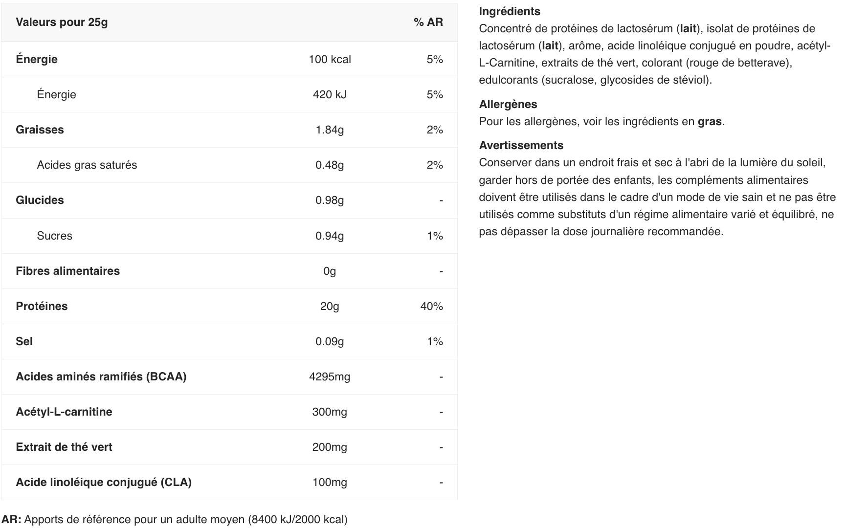 Protéine de sèche - Diet Whey Protein - Milkshake à la Fraise 2/3