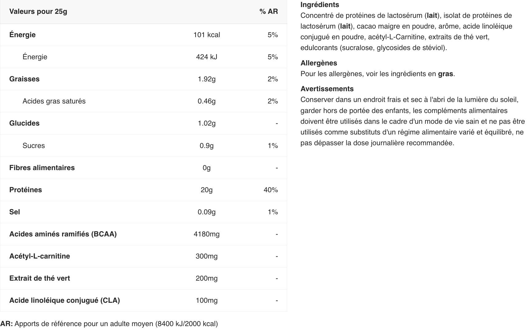 Protéine de sèche - Diet Whey Protein - Dessert au Chocolat 2/3