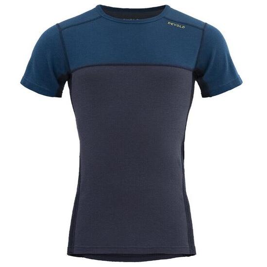 Kurzarm-Shirt Lauparen Merino 190 T-Shirt Man flood-night-ink