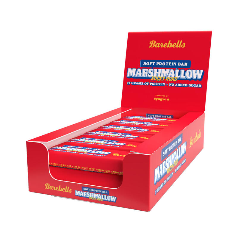 Barres protéinées - Barebells Soft Bars - Rocky Road à la Guimauve Boite de 12