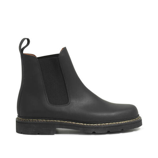 Bottines en cuir à talon large QUERCY HOMME noir