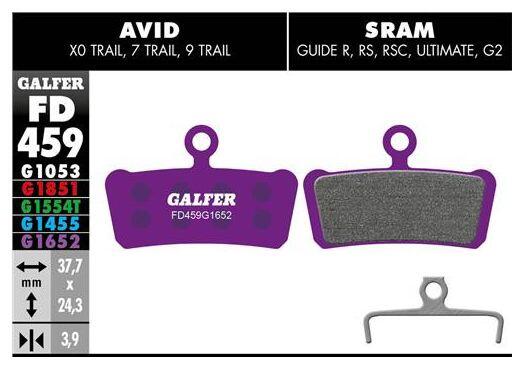 Paire de Plaquettes Galfer Semi-métalliques Avid X0 / Trail / 7 Trail / 9 Trail 2/3