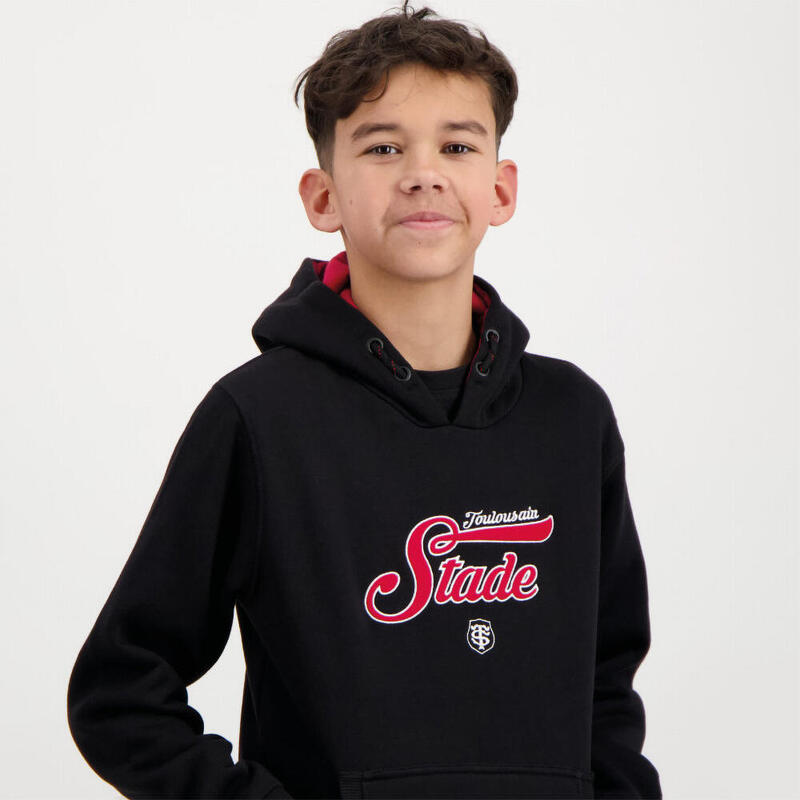 Hanorac cu glugă pentru copii Stade Toulousain Custom - Negru