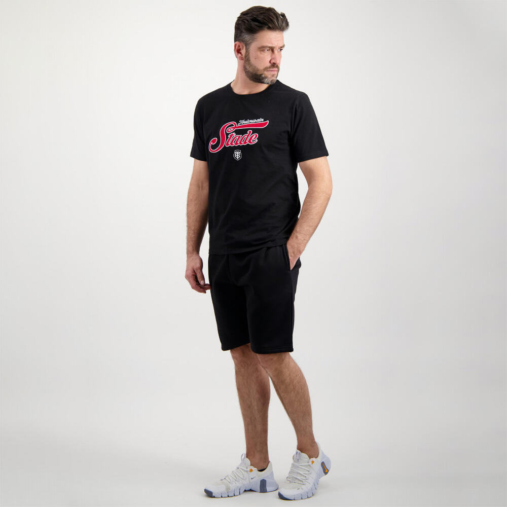 T-shirt Custom Stade Toulousain Maniche Corte Da Uomo Nera 4/4
