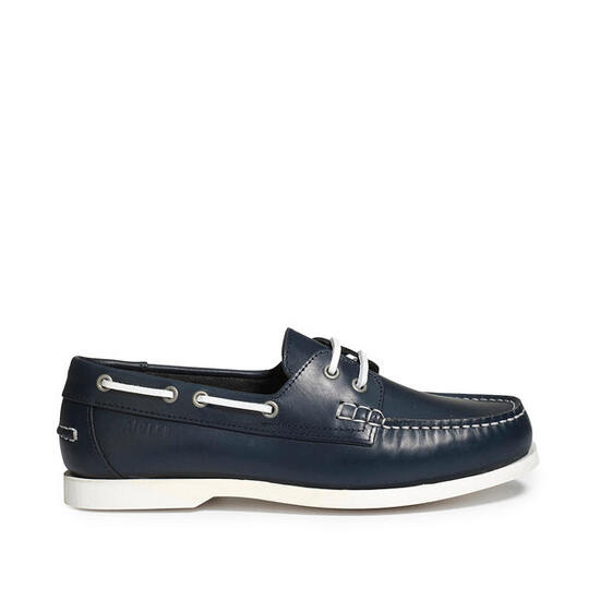 Chaussures bateau en cuir NEW NUBILA FEMME bleu marine