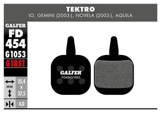 Paire de Plaquettes Galfer Semi-métalliques Tektro IO, Gemini. Novela, Aquila St 2/2