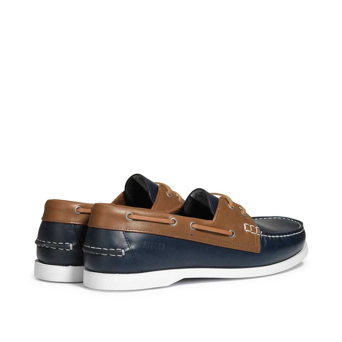 Chaussure bateau en cuir NEW NUBIL Homme Bleu marine 3/4