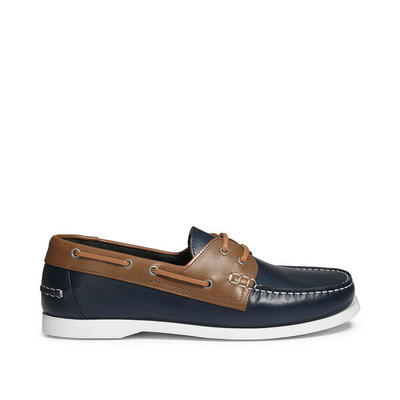 Scarpe da barca in pelle NEW NUBIL UOMO blu navy