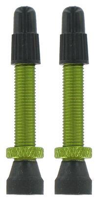 VAR Kit 2 Tubeless Valves 35mm Aluminium Green 1/4