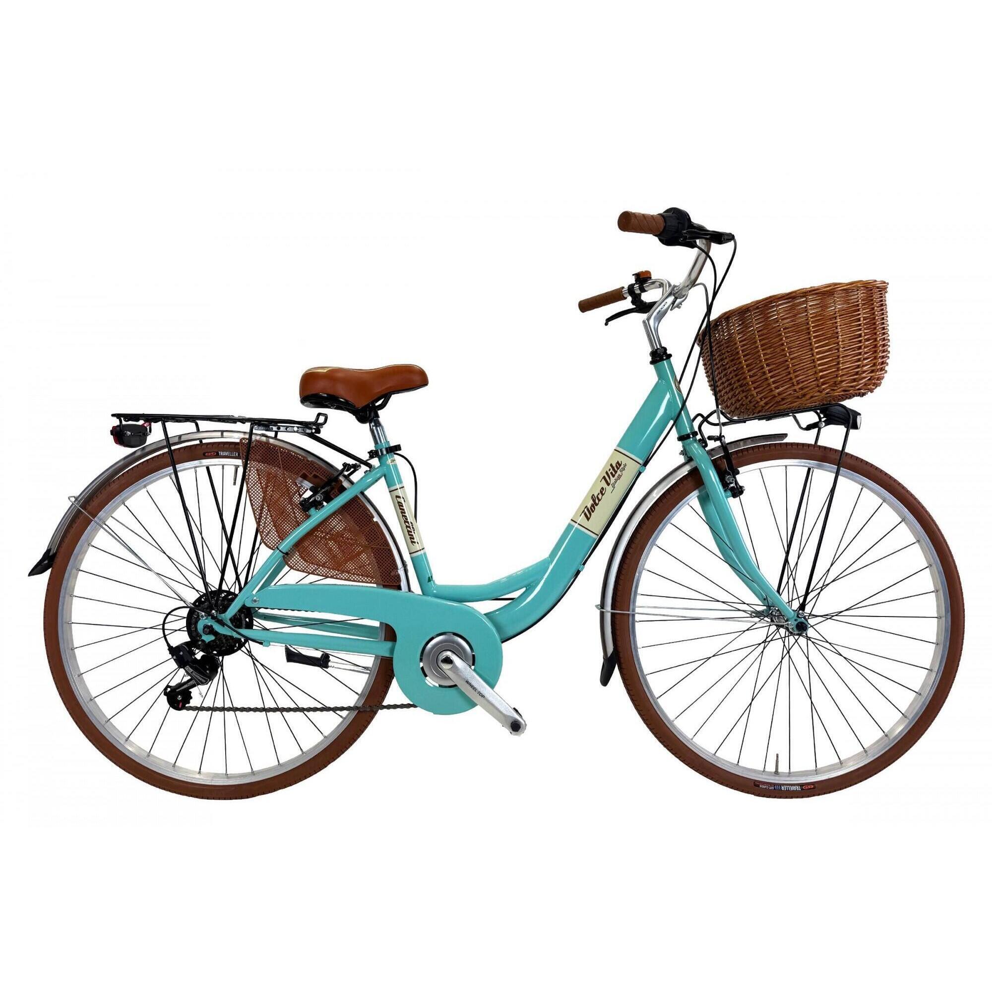 Canellini - Vélo De Ville Canellini Venere 28" Tiffany Cadre Acier 6 Vitesses - Vélo Ville - Bleu - 28" - Decathlon