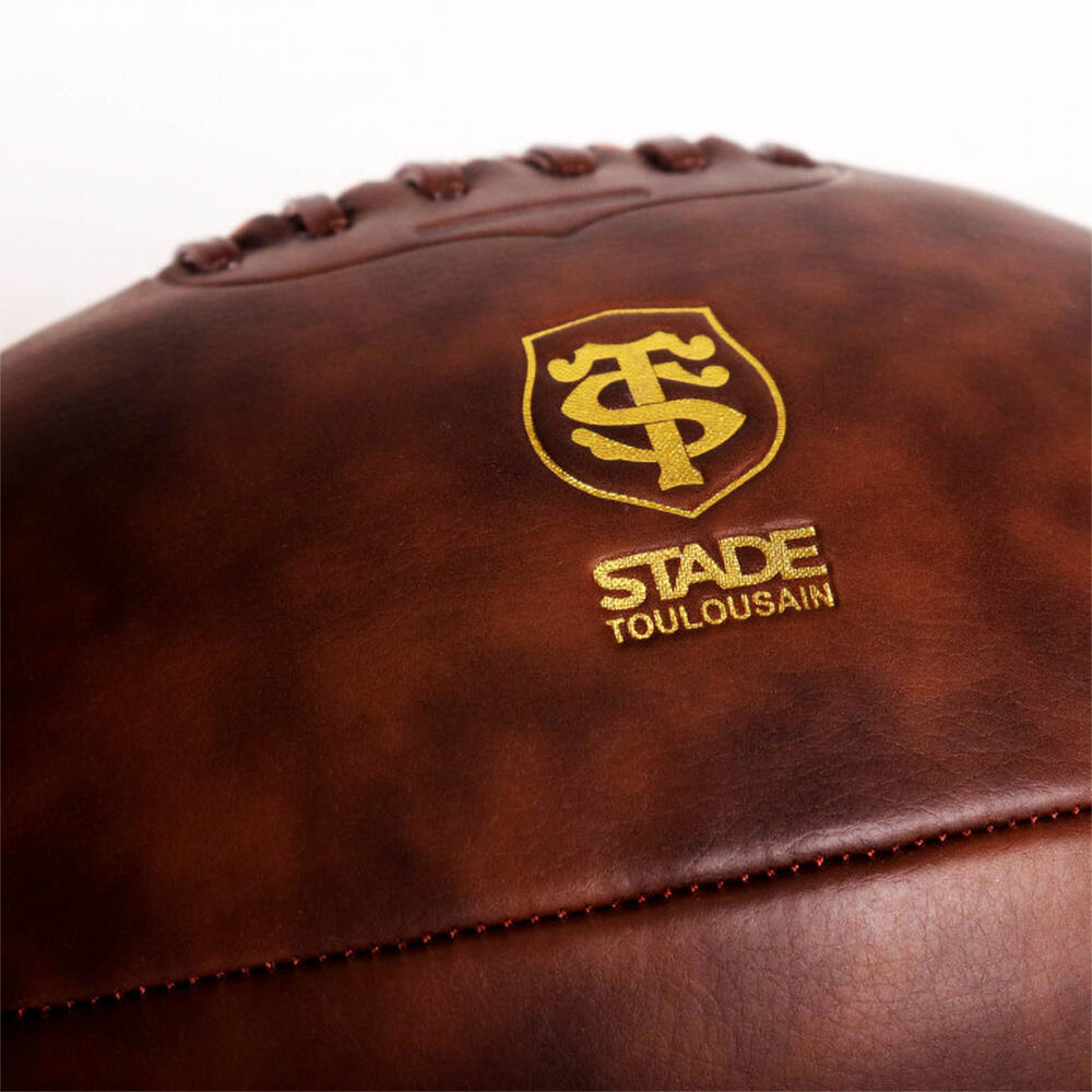 Vintage Leder-rugbyball Stade Toulousain Sammlerstück 3/4