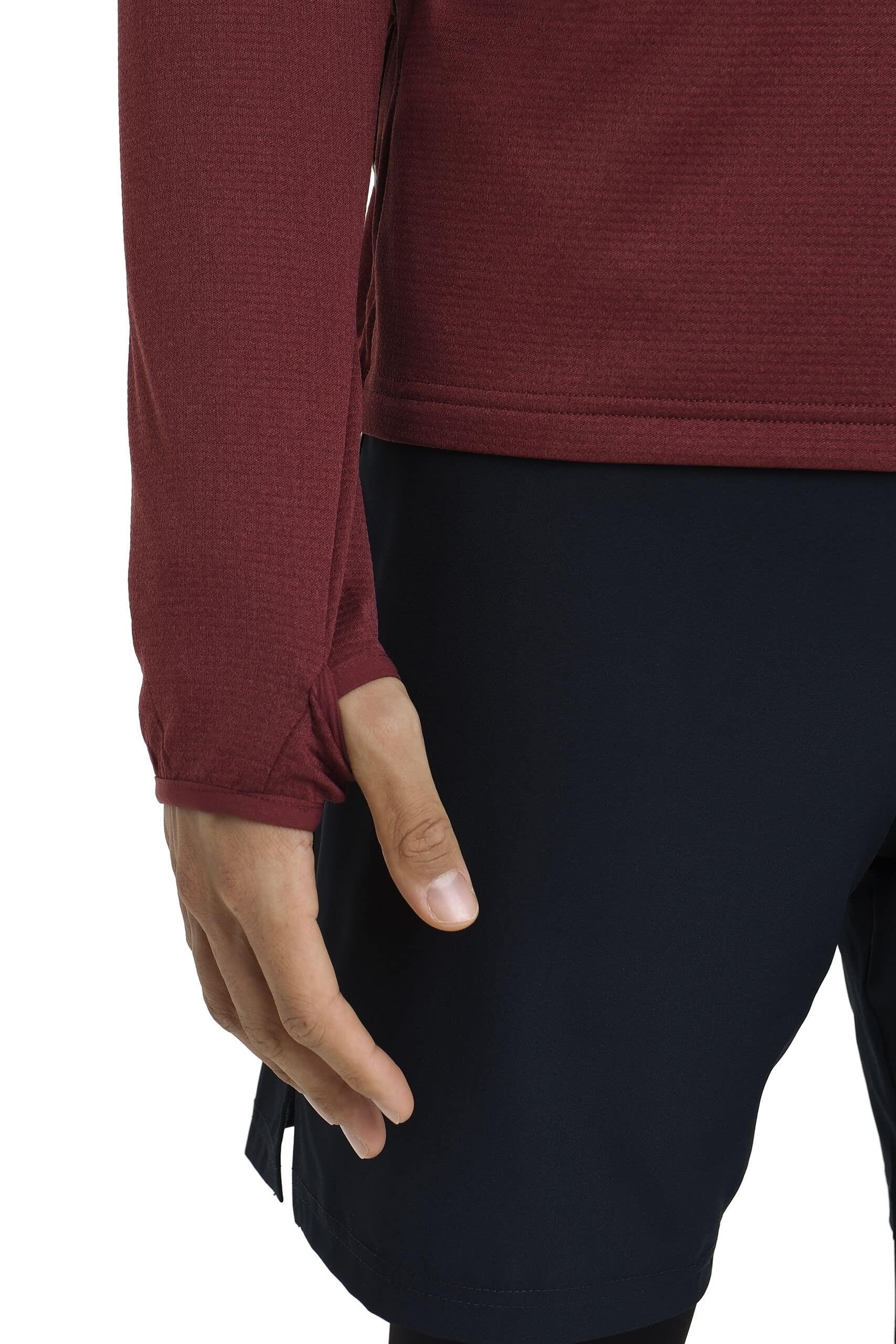 Men's Cloud Fleece 1/4 Zip Top with Zip Pocket - Cabernet 3/6