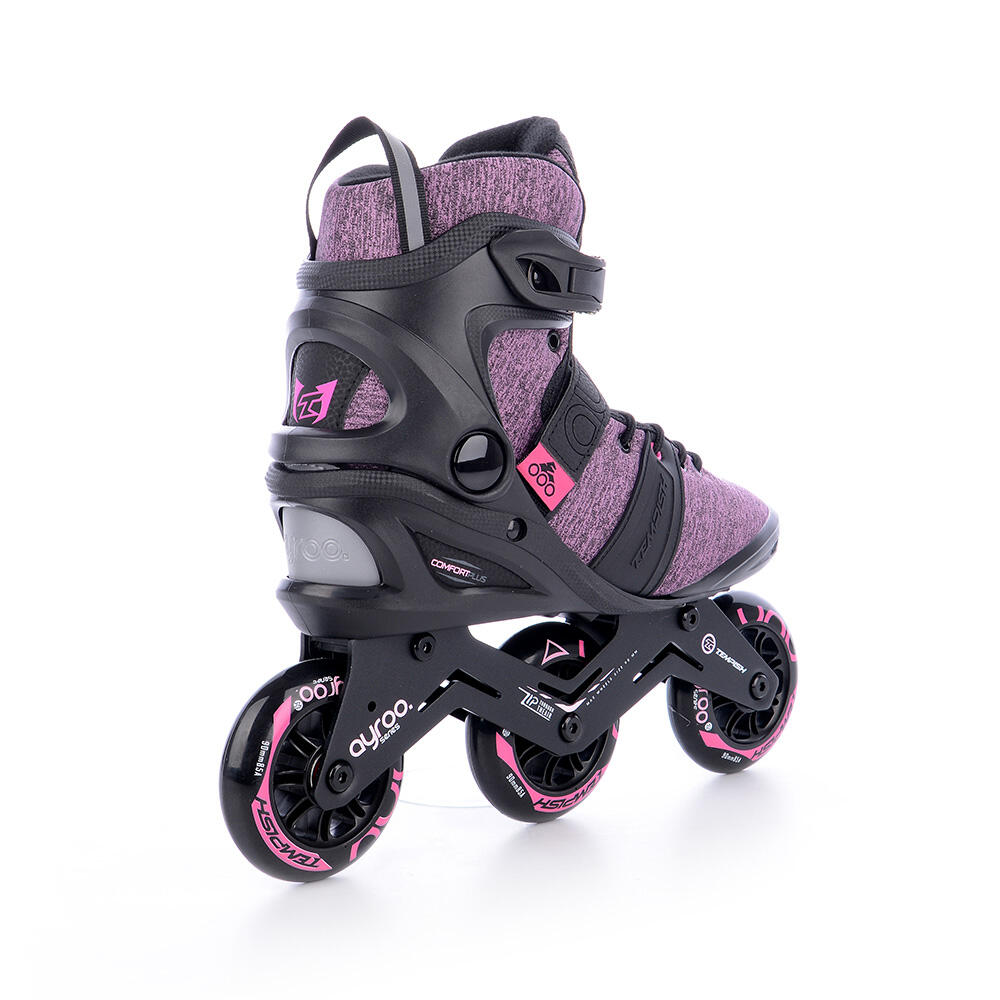 Ayroo 3x90 – Donna – Pattini in linea – Nero – Rosa 2/7
