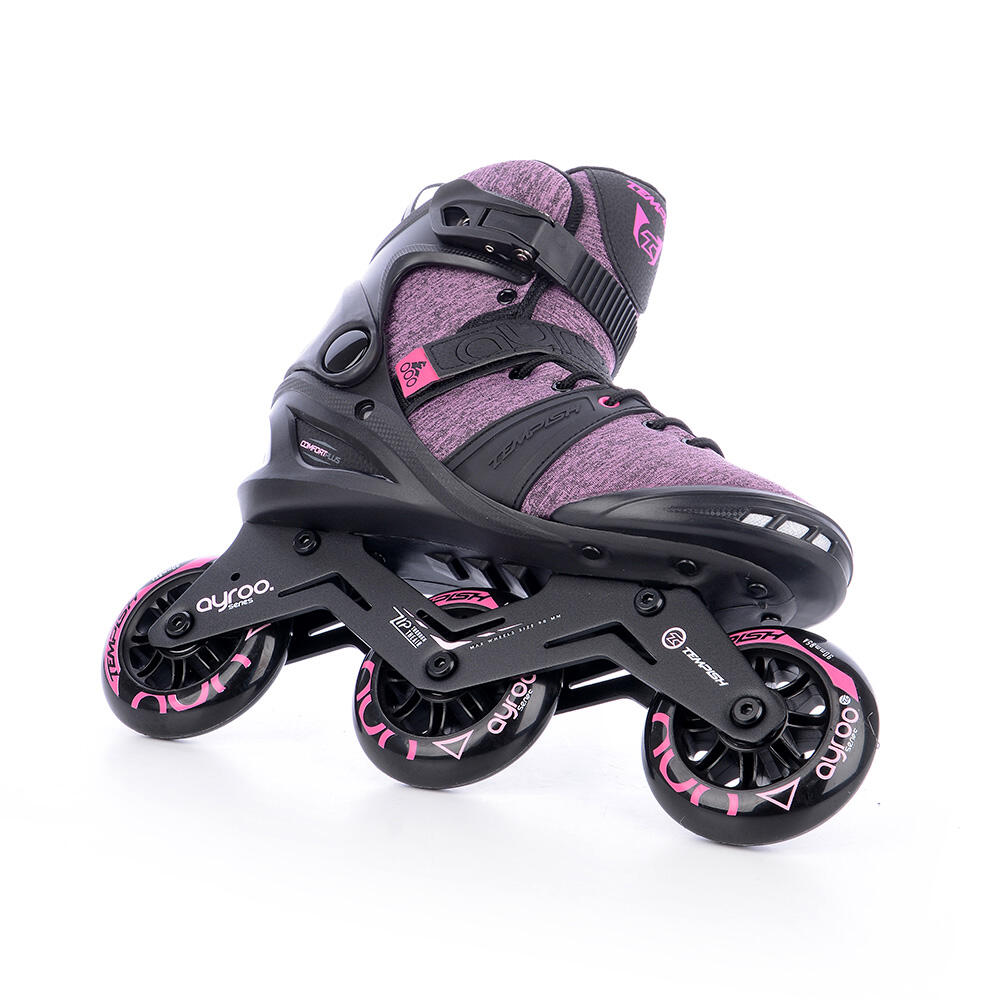 Ayroo 3x90 – Donna – Pattini in linea – Nero – Rosa 4/7
