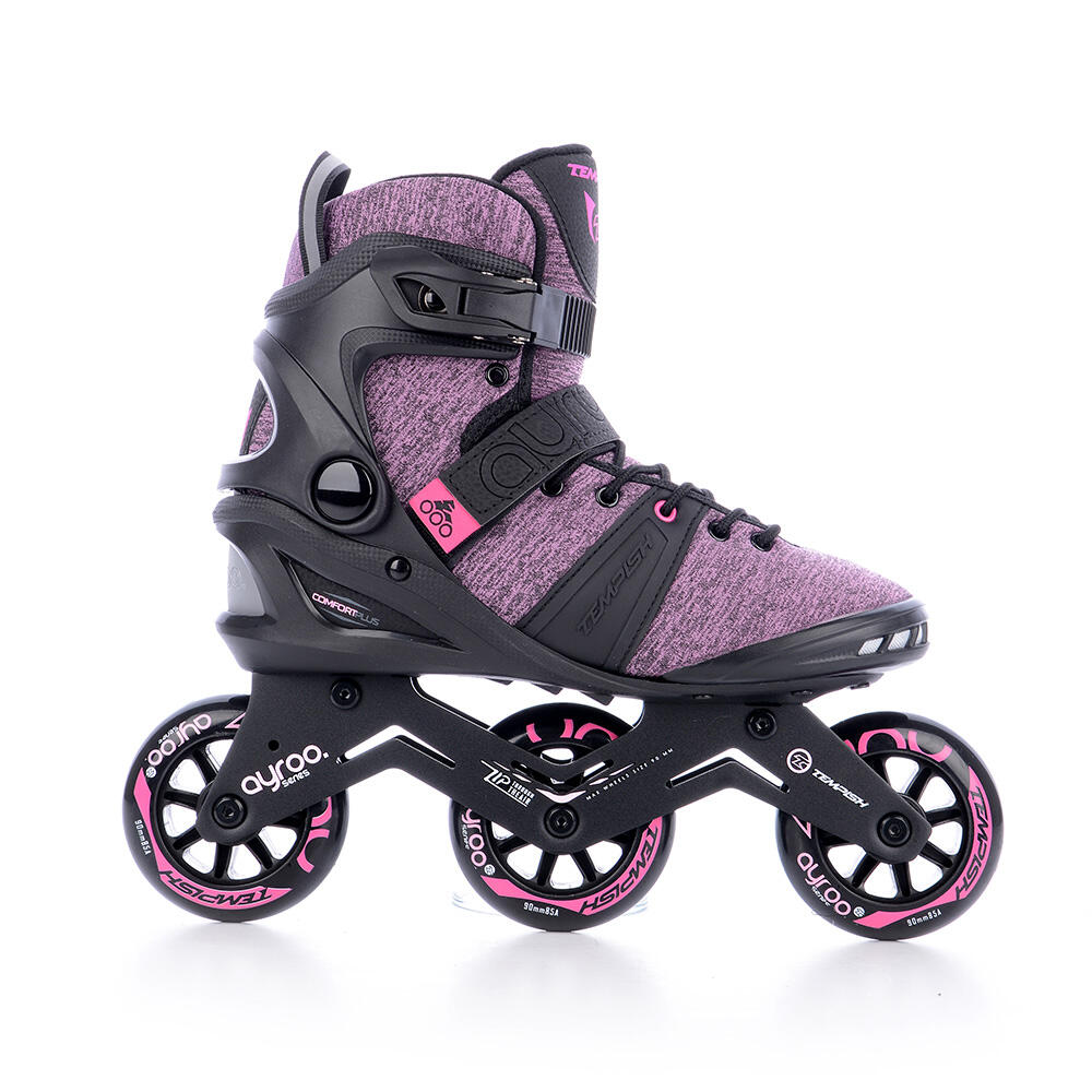 Tempish - Ayroo 3x90 – Femme – Rollers – Noir – Rose - Rollers En Ligne - Noir|violet - 41 - Decathlon