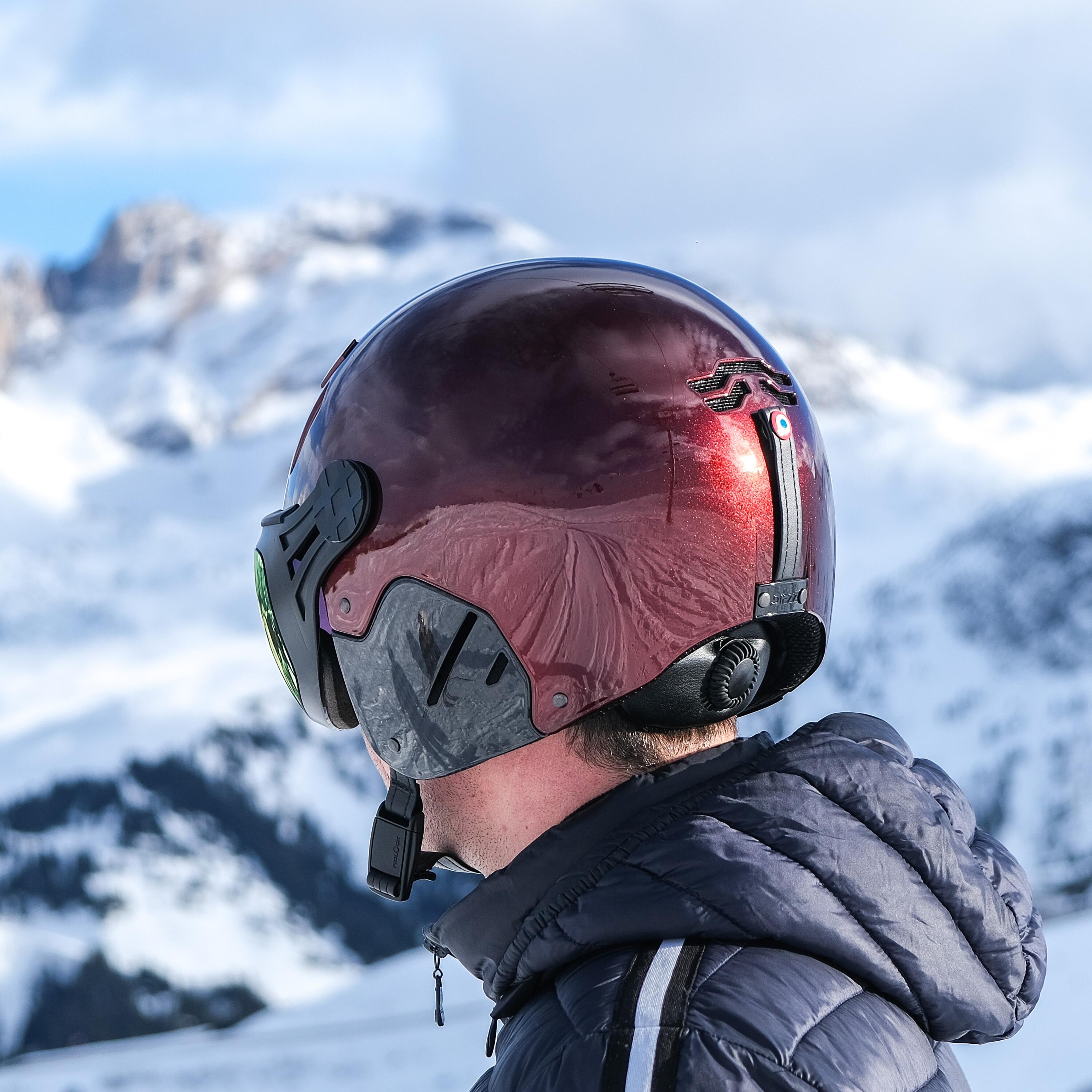 CASQUE MAJOR CARBONE VISIERE INFINITE ROUGE PROFOND NACRE 3/5