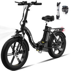 Vélo électrique pliable Adulte Fat tire 20*4.0 Batterie13Ah- EK6 Noir