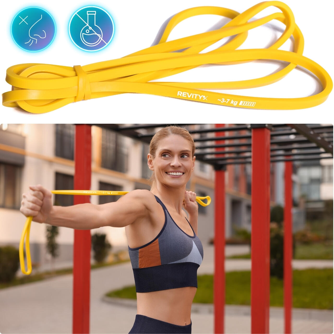 Banda elástica de resistencia cross-training musculación, training band 3-7 kg 5/7