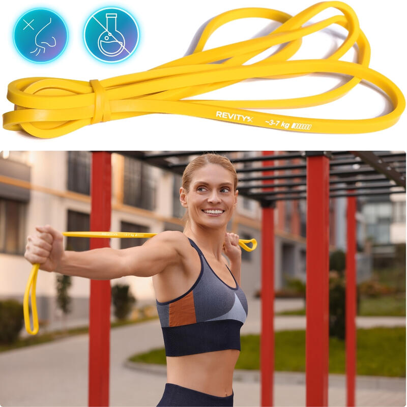 Bandă elastică de rezistență Revity Power Band pentru exerciții 3-7 kg