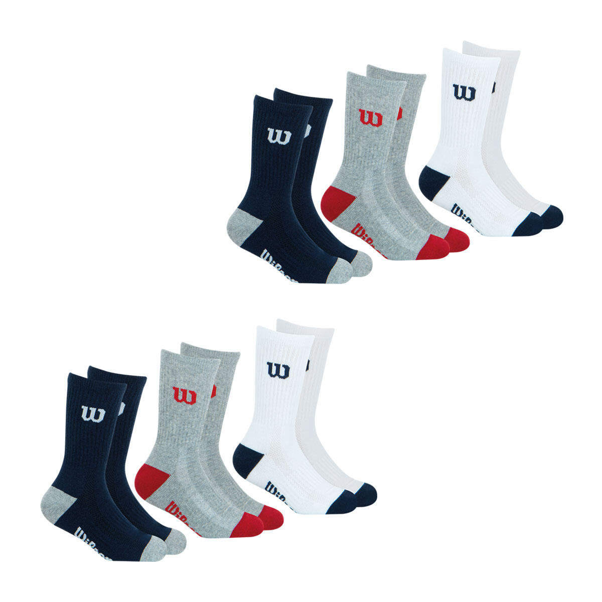 Wilson - Lot De 6 Paires De Chaussettes Mi-hautes Garçon Essentiel - Chaussettes - Bleu - 31/34 - Decathlon