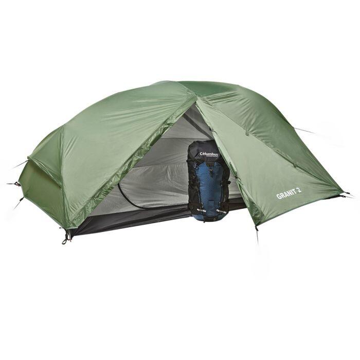 Tente de Camping Ultra Légère Columbus Granit 2 Verte 2/7