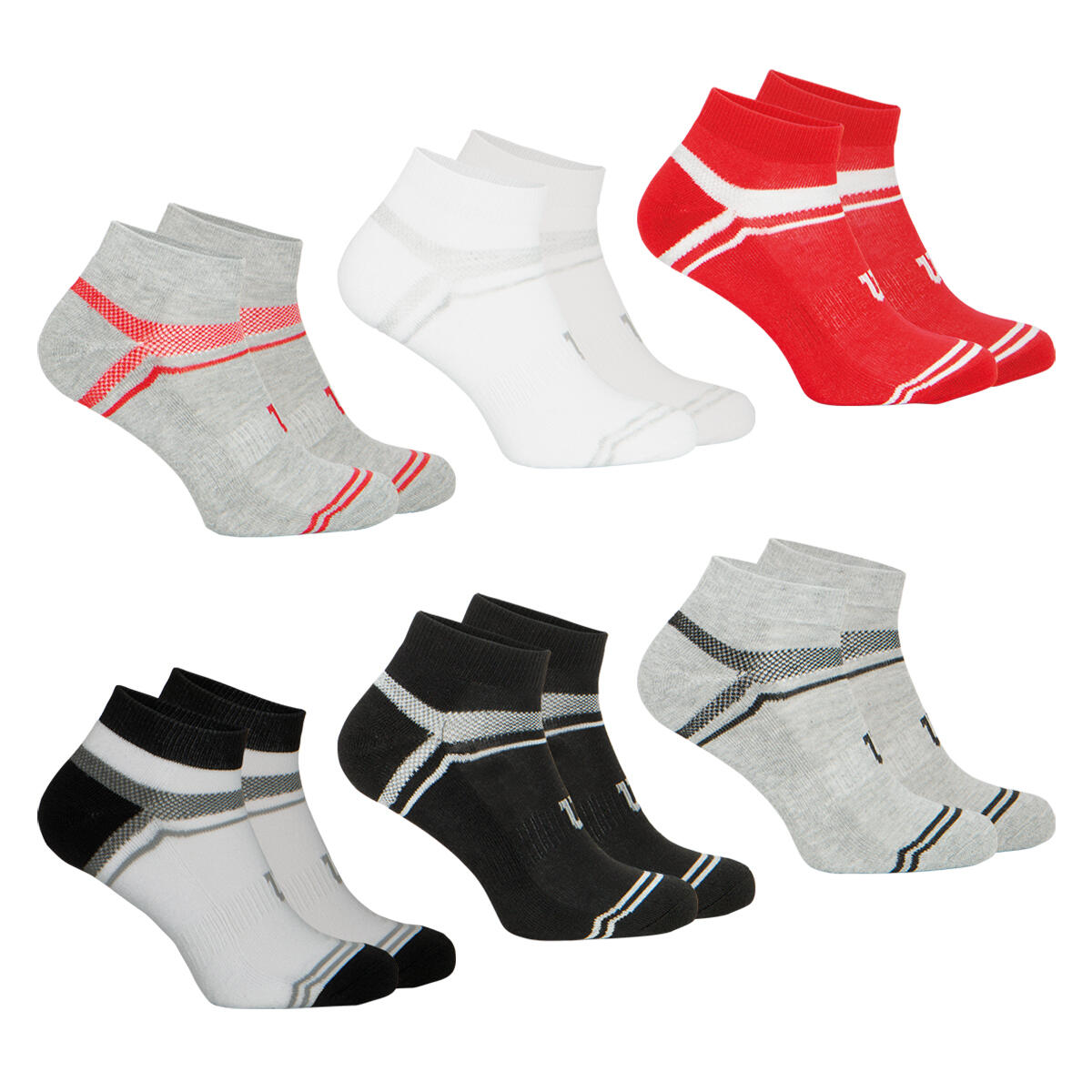 Wilson - Lot De 6 Paires De Chaussettes Basses Homme Sport - Chaussettes - Rouge - 43/46 - Decathlon