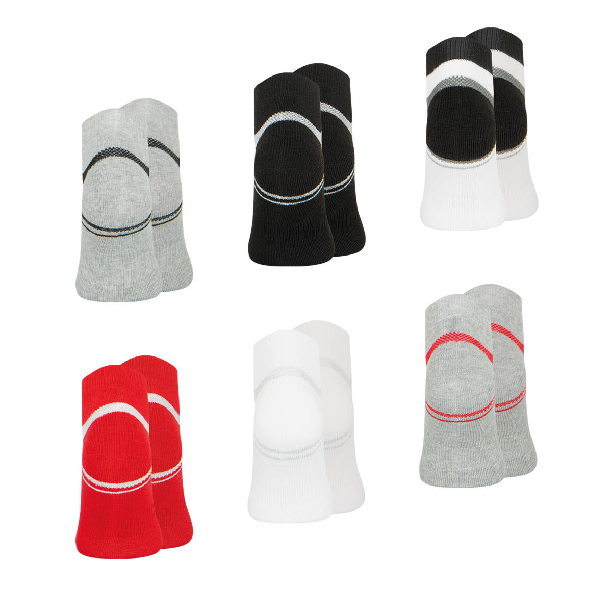 Lot de 6 paires de chaussettes basses homme Sport 3/4