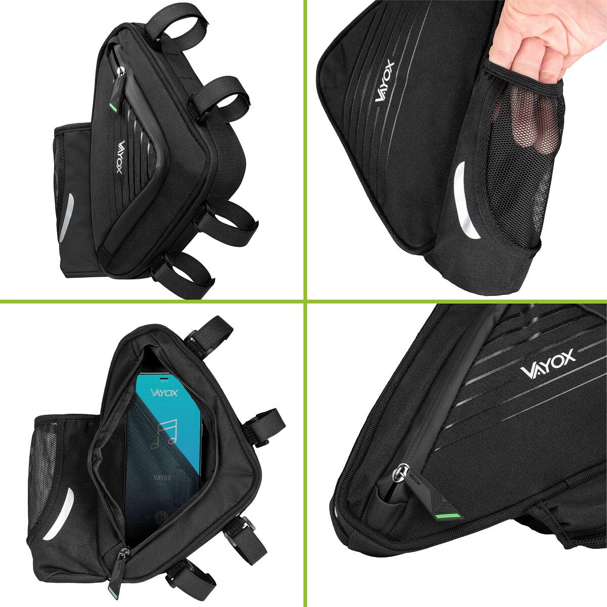 Torba rowerowa pod ramę VAYOX VA0348 uchwyt na bidon wodoodporna 1,5L 3/7