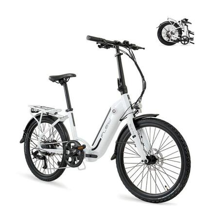 Vélo de ville électrique pliant Swan 24" grey | Autonomie 70km - Batterie 10.4Ah