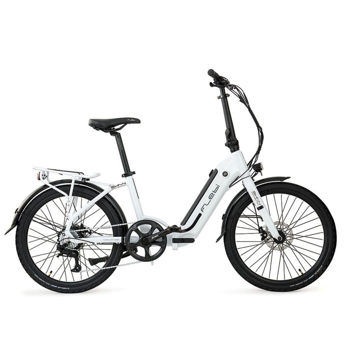 Vélo de ville électrique pliant Swan 24" white | Autonomie 70km, Batterie 10.4Ah 2/9