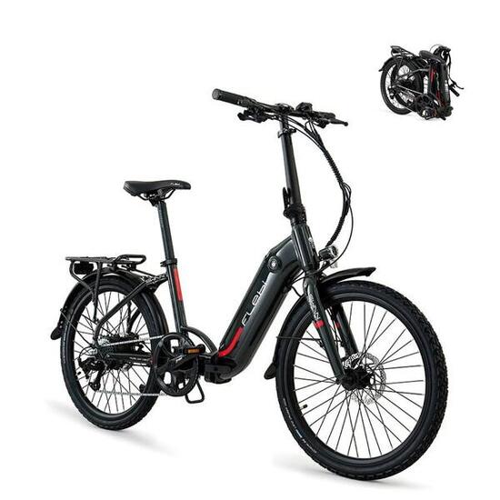 Bicicletta elettrica pieghevole da turismo Swan White | Ruote da 24