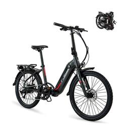 Vélo de ville électrique pliant Swan 24" white | Autonomie 70km, Batterie 10.4Ah
