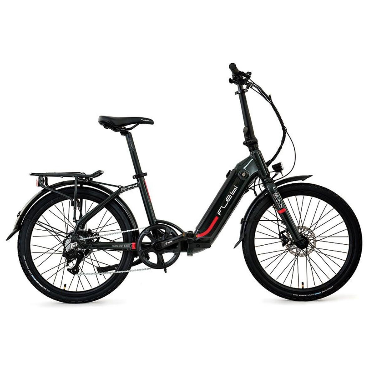 Vélo de ville électrique pliant Swan 24" grey | Autonomie 70km - Batterie 10.4Ah 2/8
