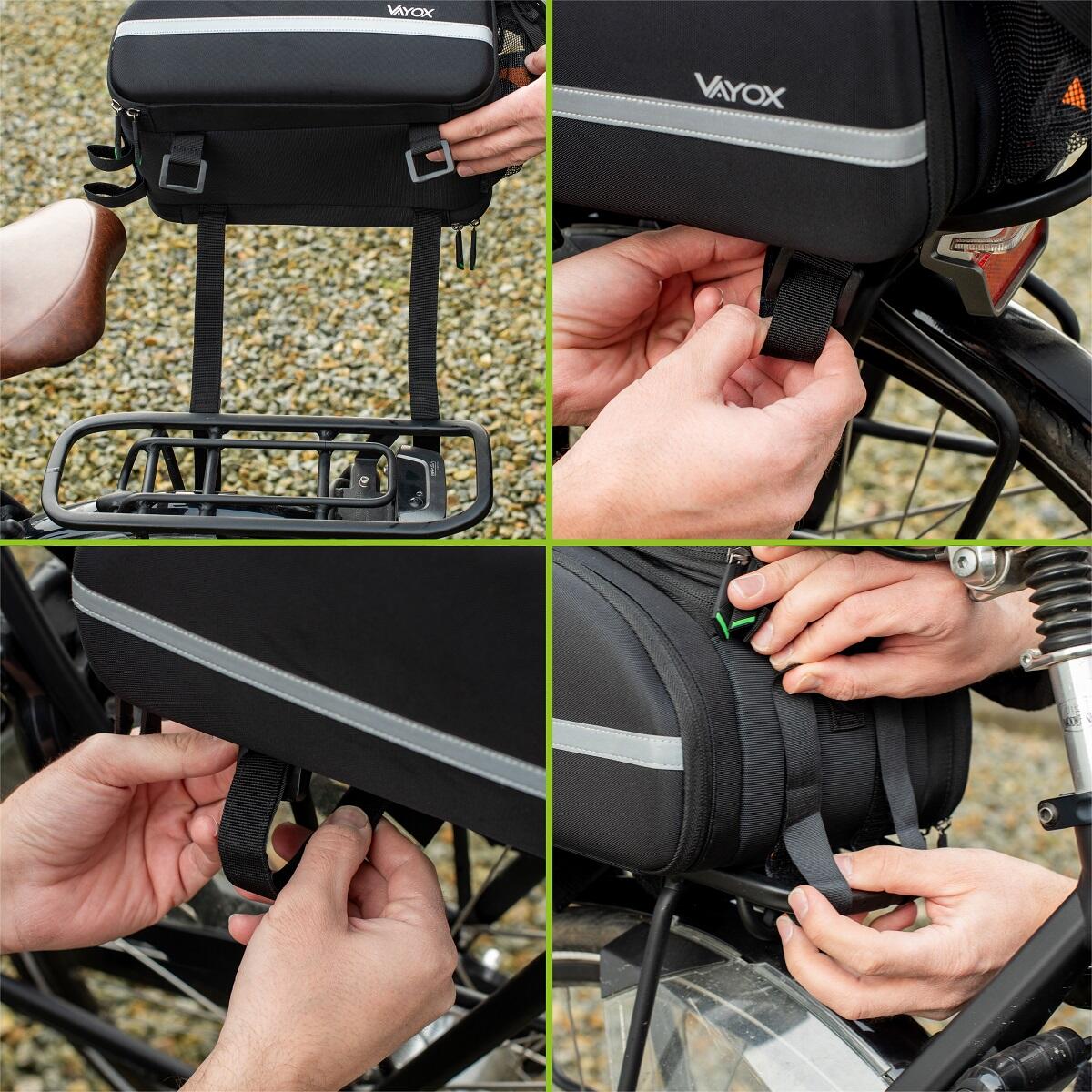 Bolsa para bicicleta para bagageiro VAYOX VA0346 à prova d'água dobrável 35L 6/7