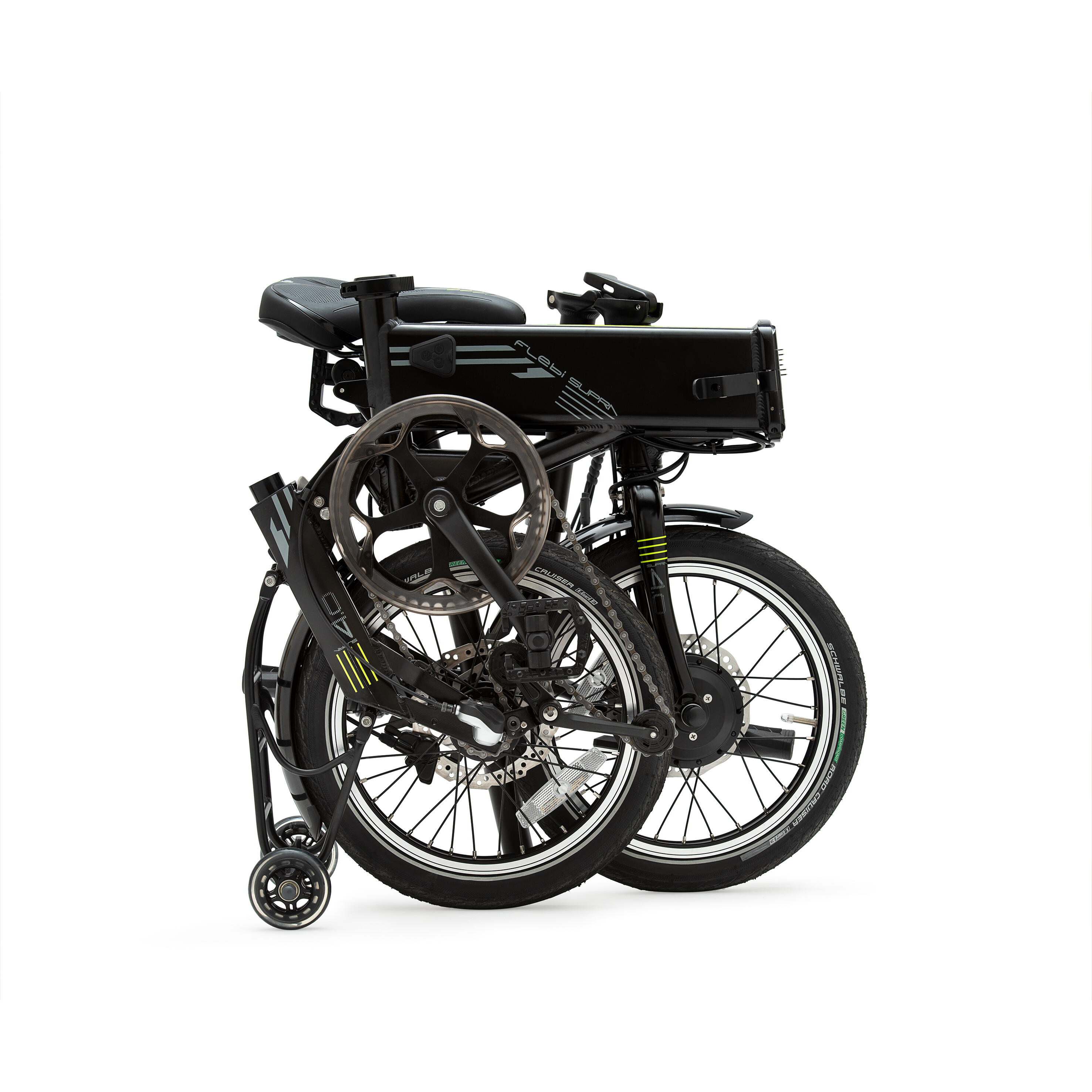 Bicicleta eléctrica plegable Supra 4.0 Black lime | Ruedas 16” | Autonomía 70 km 3/9