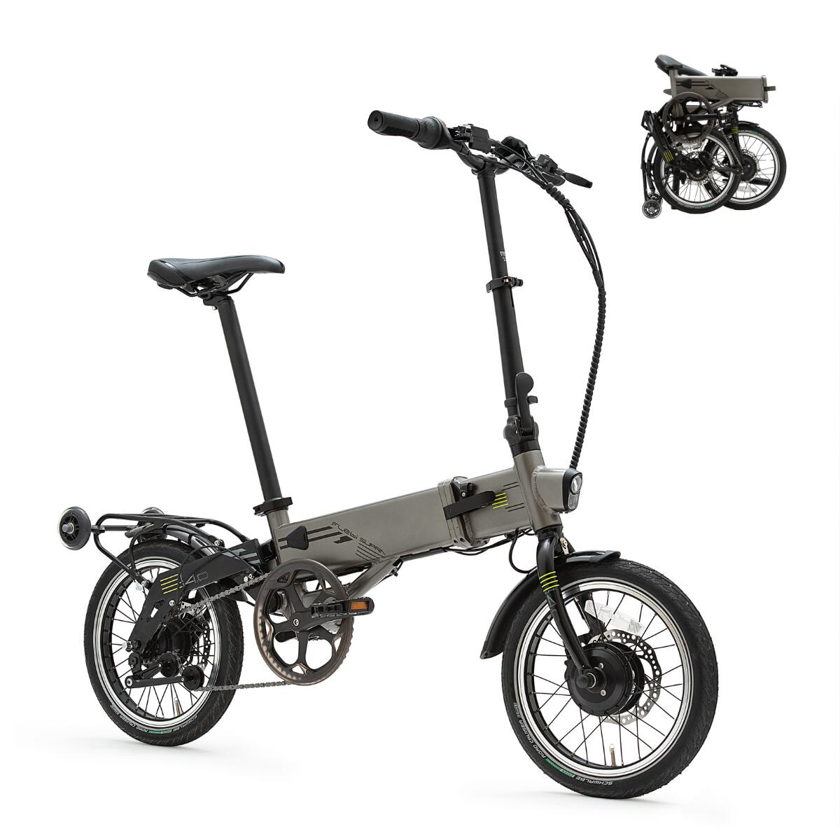 Składany rower elektryczny Supra 4.0+ Titanium grey | Koła 16” | Zasięg 90 km