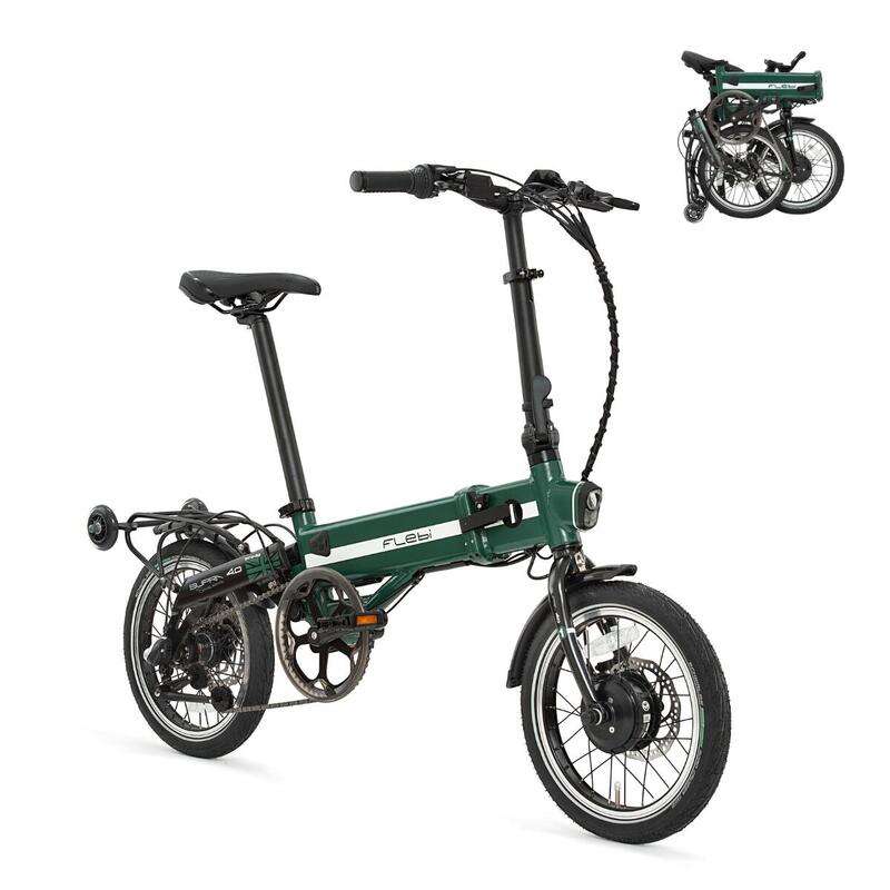 Bicicleta electrică pliabilă Flebi Supra 4.0 British Green | Roți 16” | 70km