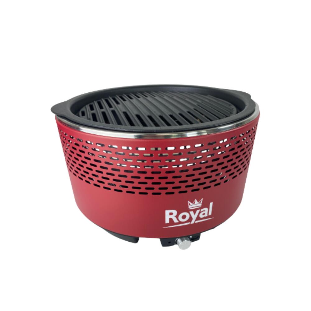 ROYAL LEISURE Royal Charcoal Smokeless BBQ - Red, Portable Fan-Assisted Grill​