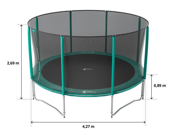 Trampoline Rond Jump'Up 430cm - Filet de Protection, Echelle + Kit d'ancrage 6/8