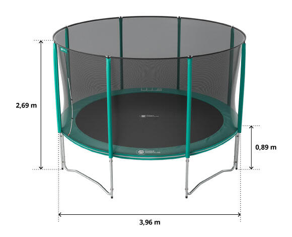Trampoline Rond Jump'Up 390cm - Filet de Protection, Echelle + Kit d'ancrage 4/8