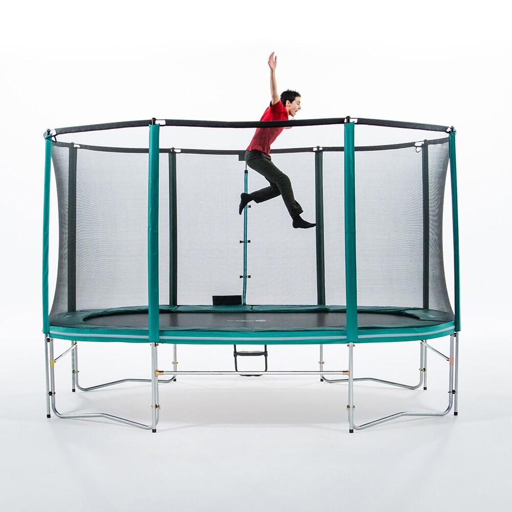 Trampoline Ovale Ovalie 430cm - Filet de Protection, Echelle + Kit d'ancrage 3/7